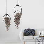 DILATATA Fake Hanging Plants Artificial Hanging Plants 22" Faux Wandering Jew Hangings Leaves Plant for Wall Shelf Home Indoor Outdoor Decor - 5 Pack