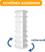 SpaceAid 7 Tier Rotating Shoe Rack Tower, Spinning Shoe Display Lazy Susan, Revolving 360 Shoe Rack Storage Round Carousel, Vertical Handbag Rotate Shoes Closet Organization (7-Tier White)