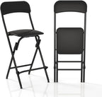 Folding Bar Stool with Back, 300lb Capacity, Collapsible Stool for Kitchen Bar, Height 25"- 2PC