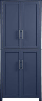 Crosley Furniture Savannah Tall Pantry Storage Cabinet with Shelves, Kitchen, Dining, or Laundry Room, Navy