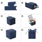 COTOPHER 60pcs Small Gift Boxes, Favor Boxes 2x2x2 inches Paper Gift Boxes with Ribbons Candy Box for Wedding Favors Baby Shower Bridal Shower Birthday Party (60pcs 2x2x2, Blue)
