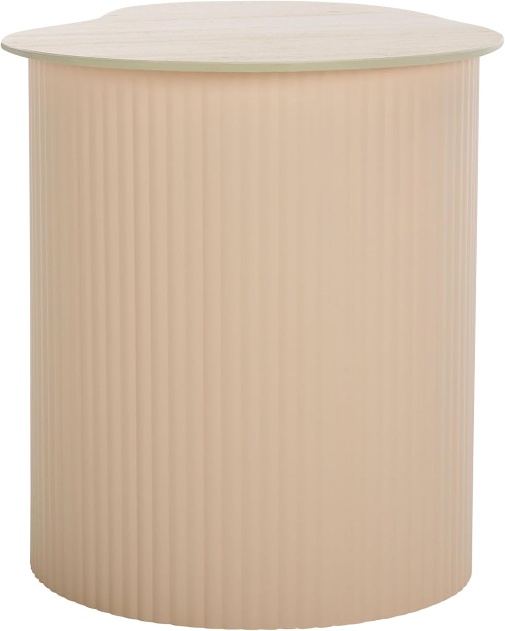 SAFAVIEH Home Collection - MTP Medium Side Table, Beige Ceramic Accent Table with Ribbed Base, Fully Assembled (ACC2910A)