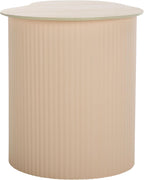 SAFAVIEH Home Collection - MTP Medium Side Table, Beige Ceramic Accent Table with Ribbed Base, Fully Assembled (ACC2910A)