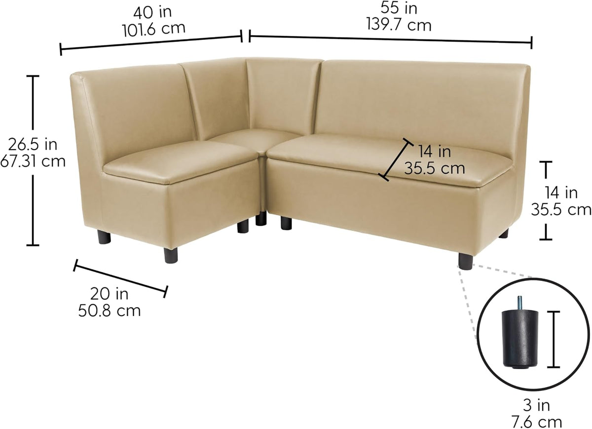 FDP Kid Comfort Collective Modular L-Shaped Seating, 3-Piece Set - Sand