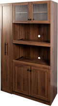 70.87" H Walnut Farmhouse Kitchen Pantry Cabinet, 4-Door Pull-Out Multi-Tier Storage Shelf, Pantry Organizer for Kitchen Dining Room