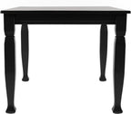 EMMA + OLIVER Milford 47" Solid Wood Dining Table, 3 Inch Offset Paneled Apron, 3" Turned Decorative Legs, Water Resistant Finish, Seating for 4, Black Matte