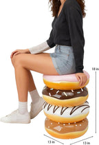 Cynkeyee Donut Shape Foot Stool - 18 Inch Doughnut Chair | Resin Simulated Food Shoe Changing Stool for Entryway Living Room Bedroom