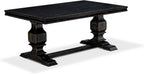 LKT-SBB-TP - A Wooden Dining Table with Removable Rectangular Tabletop - Sand Blasting Black Finish