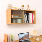 Wall Pantry Cabinet with Adjustable Shelf, Wall Mounted Kitchen Sideboard with Sliding Doors Tabletop Cupboard Pantry Cabinet for Plates Bowls Spices Cups