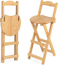 Foldable Bar Stool, 24.8 Inch Height Portable Wooden Bar Stool, Folding Kitchen Counter Chair X-Frame Stool 220 lbs Capacity, Counter Height Stool for Kitchen, Bar, Coffee, Outdoor