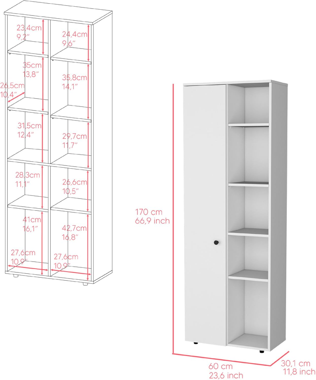 Multistorage Kitchen Pantry Lane, Kitchen, White