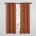 NICETOWN Halloween Blackout Curtain Panels for Girls Room, Nursery Essential Thermal Insulated Solid Grommet Top Blackout Drapes (Burnt Orange, 1 Pair, 34 x 63 Inch)