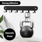 2 Pack Key Holder for Wall,Key Hooks,Key Holder Wall Mount Self Adhesive, Key Rack Wall Mount for Wall No Drill for Living Room, Kitchen, Bathroom, Garage (Black, 12 Hooks)