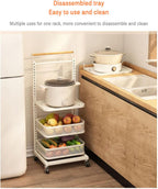 Kitchen Pan Storage Rack with 3 Pan Stands 2 Boards and 1 Basket Cupboard nizer for Hot Saucepans