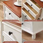Nightstand Modern Solid Wood Bedside Storage Cabinet with 3 Layers of Drawers And 4 Wooden Feet Bedroom Bedside Table Needed