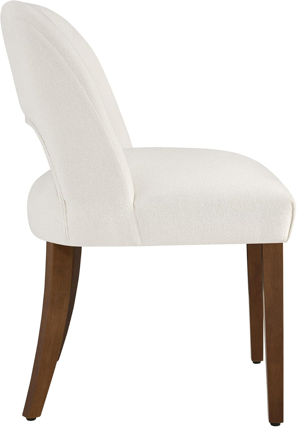 KISLOT Upholstered Dining Chairs Set of 2, Modern Armless Kitchen Chairs with Solid Wood Legs, Boucle Fabric, Sturdy Spring Structure, Comfortable Padded Dining Room Chairs, Cream