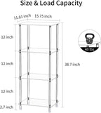 Clear Acrylic Side Table, 15.7" L x 11.8" W x 38.7" H, 4-Tier End Table for Living Room, Small Modern Bedside Tables Nightstand for Bedroom, Home Decor Accent Table JJ0011-01