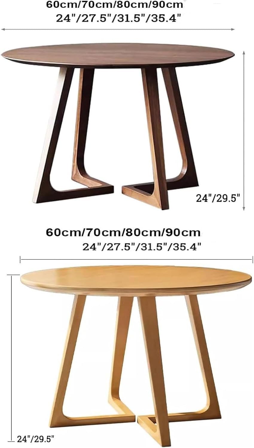 Round Dining Table for 4, Modern Farmhouse Kitchen Table,Small Circle Dining Tables with Wood Strip Base Round Conference Table for Small Spaces(Natural,35.4" L x 35.4" W x 29.5" H)