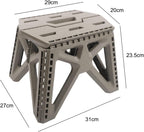 Folding Stool, Sturdy Plastic Construction with 260lbs Capacity, Portable Seat with Handle for Camping, Fishing, Office and Home Use(Grey)
