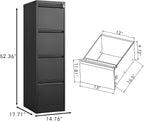 4 Drawer File Cabinet with Lock,Heavy Duty Vertical Filing Cabinets for Home Office, File Storage Cabinet for Letter/Legal/A4/F4 Size File,Assembly Required