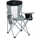 Camping Chairs Portable Folding Lightweight Outdoor Lawn Chair for Adults with Cooler Bag, Cup Holder and Side Pocket for Camping, Beach, Sports, Hiking, Fishing, Gray Black