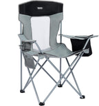 Camping Chairs Portable Folding Lightweight Outdoor Lawn Chair for Adults with Cooler Bag, Cup Holder and Side Pocket for Camping, Beach, Sports, Hiking, Fishing, Gray Black