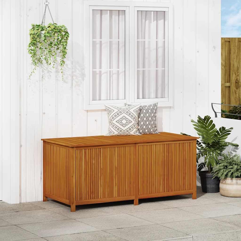 Wood Garden Backyard Organization, Wooden Garden Storage Box for Patio Furniture and Outdoor Cushions, 68.9"x31.5"x29.5",-646