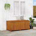 Wood Garden Backyard Organization, Wooden Garden Storage Box for Patio Furniture and Outdoor Cushions, 68.9"x31.5"x29.5",-646