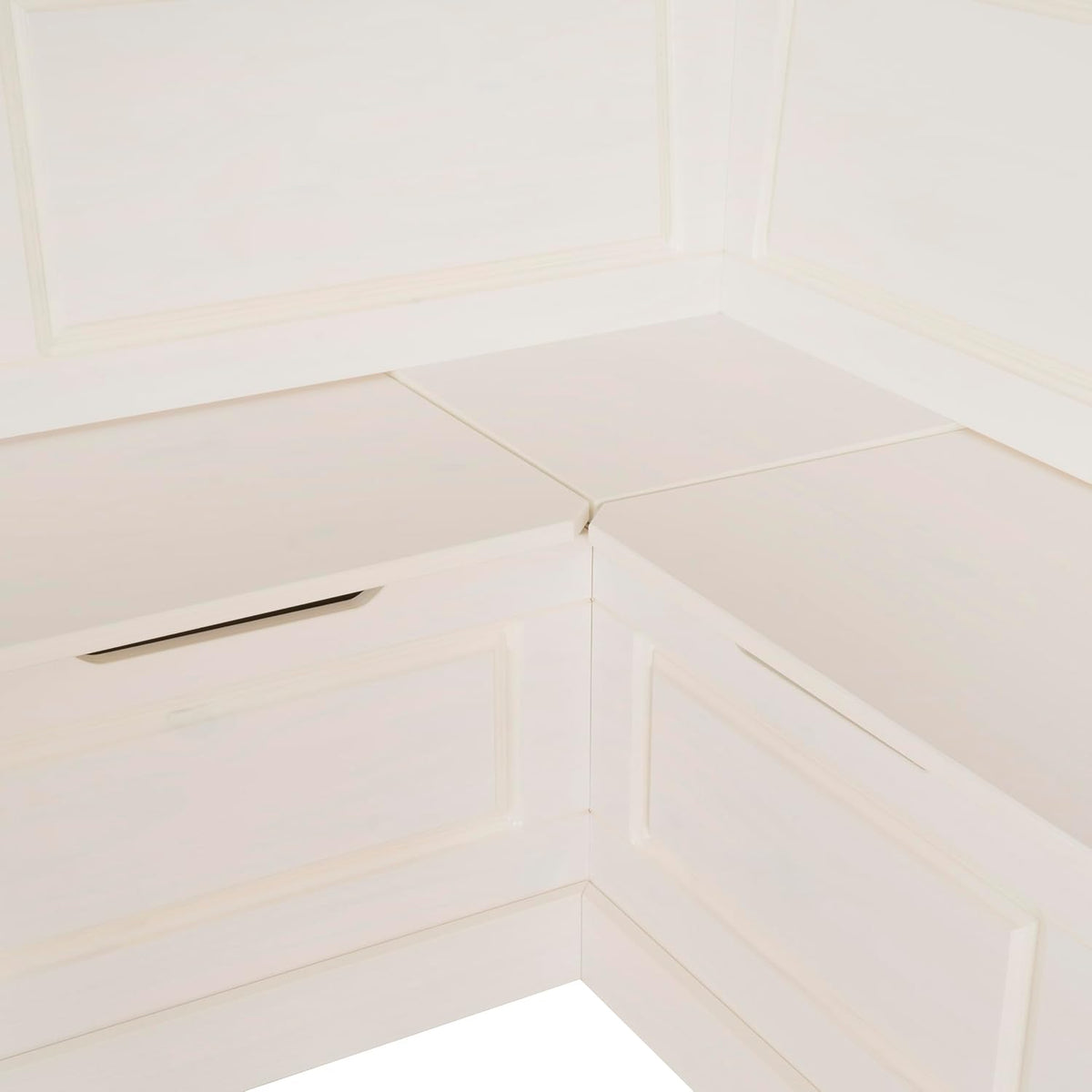 Linon Harris White Corner Breakfast Nook - Nook Only, Table is NOT included! 20.88D x 61.88W x 36.63H in