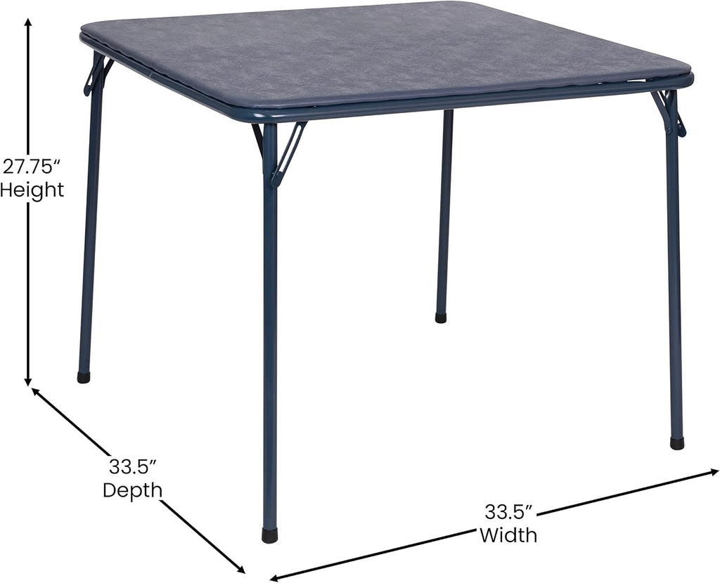 Flash Furniture Madison 5-Piece Folding Card Table and Chair Set, Navy | Portable, Indoor/Outdoor, Event Table and Chairs