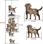 Outdoor Dogs Wind Chimes - Bronze Memorial Wind Bells, Mobile Sympathy Wind Catcher, Romantic Puppy Decor, Windchimes for Home, Balcony, Tree, Festival, Garden Hanging Decoration, Gifts for Mom