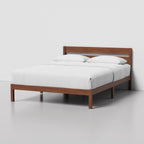 LIFEMENT Queen Bed Frame with Headboard Classic Wood Platform, Noise Free, Under Bed Storage, No Box Spring Needed, Easy Assembly, Cherry