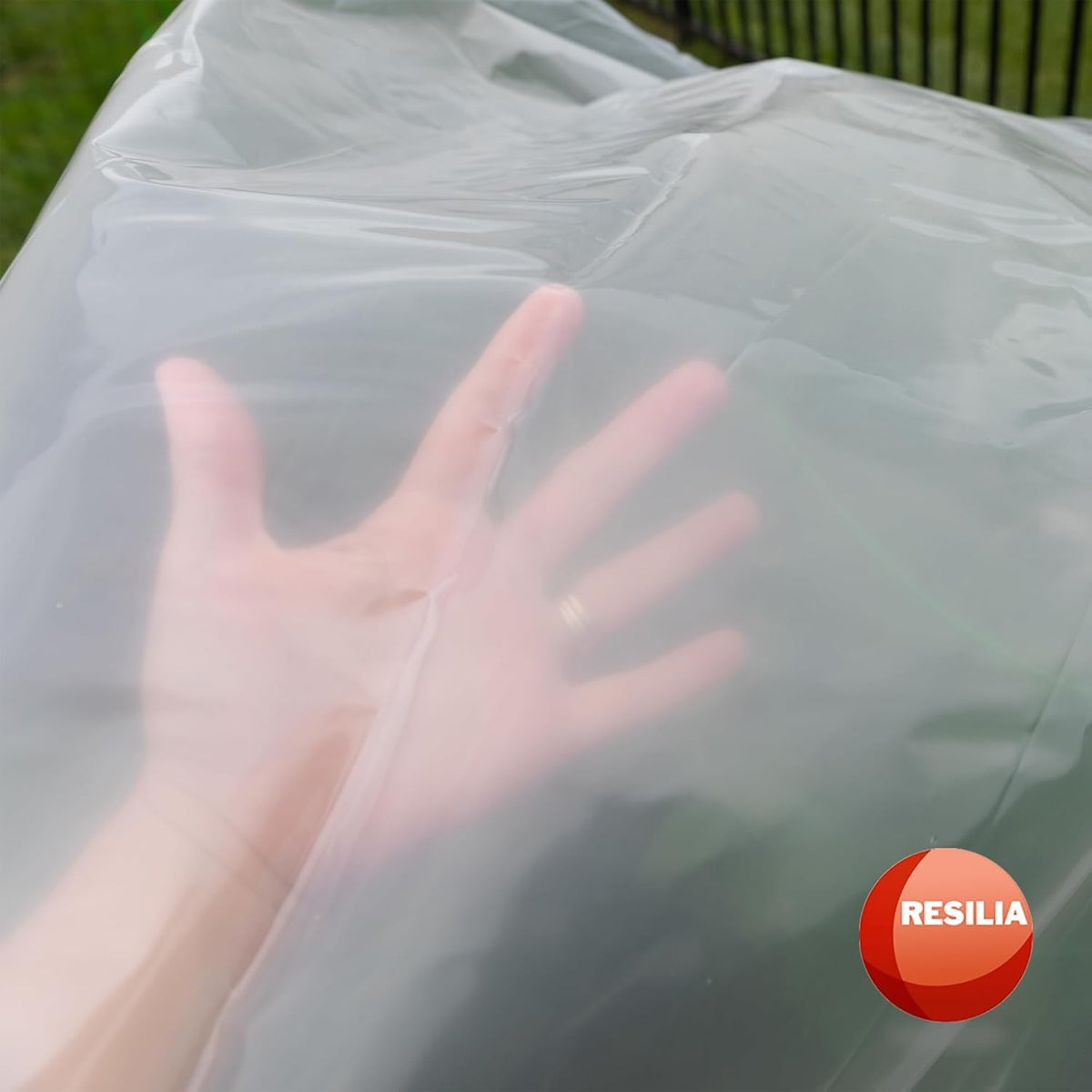 RESILIA Clear Greenhouse Sheeting - UV-Protected, Heavy-Duty Gauge Outdoor Polyethylene Cover for Weatherproofing Greenhouses, Garden, Plants, 12' by 28' Roll, 6 Mil, 0.006 Inch, Thick, Made in USA
