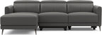Valencia Andria 99.5" Reclining Leather Sectional Sofa, Reclining Couch with Left Hand Chaise | Italian Nappa 11000 Top Grain Leather | Power Reclining Seat with Adjustable Headrests - Cloudy Grey
