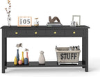 Kinfant Console Table - Entryway Table Sofa Table Hallway for Living Room, Front Hall, Couch (Drawer Handle Style 4)