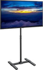 VIVO Black TV Floor Stand for 13 to 65 inch Screens, STAND-TV08 | Adjustable TV Stand for LCD LED OLED 4K Smart Flat and Curved Monitor Panels, Max VESA 400x400, Holds 44 lbs
