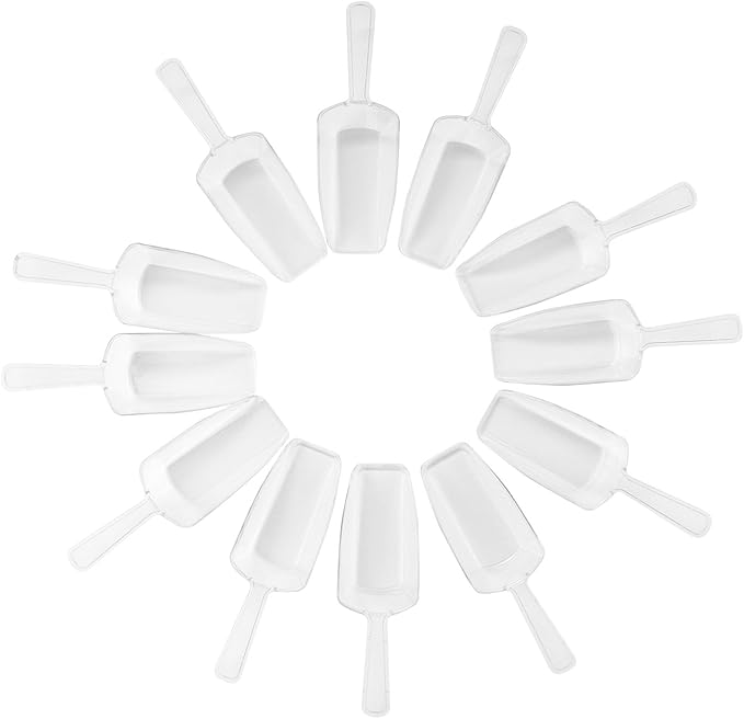 Super Z Outlet 5.5" Mini Acrylic Plastic Kitchen Scoops for Weddings, Candy Dessert Buffet, Ice Cream, Protein Powders, Coffee, Tea (Clear)