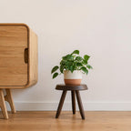 Tabouret Walnut Stool – Handcrafted Hardwood Seating Inspired by Charlotte Perriand, Artisan-Made Small Side Table, Nightstand, Footstool, or Plant Stand – Premium Walnut Finish