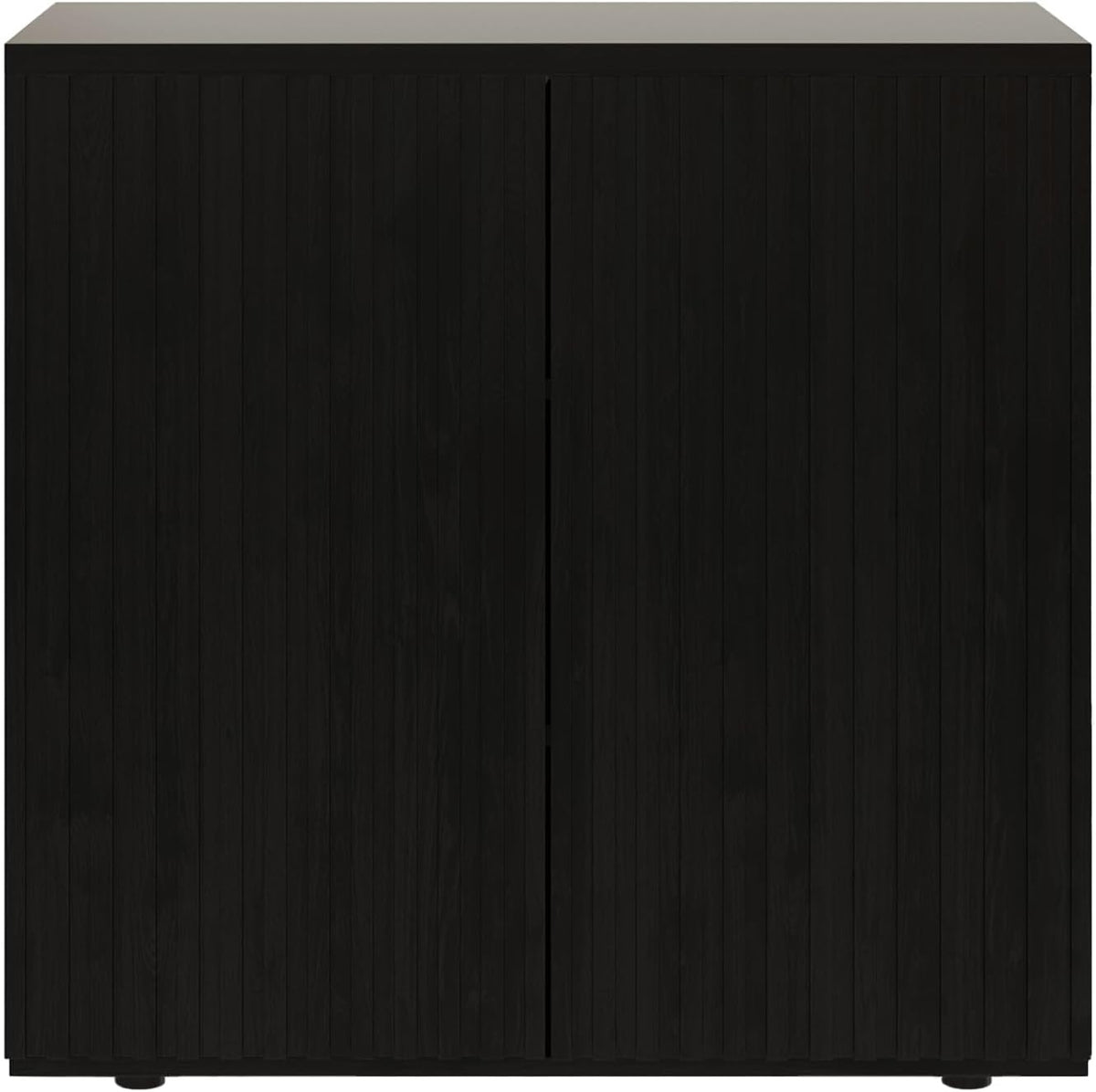 Rophefx Fluted Sideboard Cabinet, Buffet Cabinet with Storage, Credenza Storage Cabinets with Adjustable Shelf, Wood Entryway Cabinets with Pop-up Doors for Living Room, Entryway, Hallway, Black
