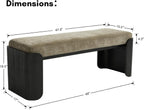 DUOMAY Modern Green Chenille Bedroom Bench, 49" Wide Long Entryway Bench with Solid Wood Legs Upholstered Dining Bench Ottoman for Living Room Indoor