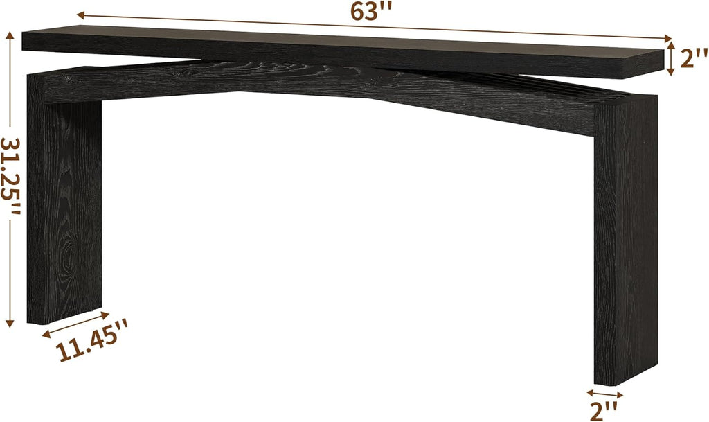 Epecoya 63-Inch Black Console Tables for Entryway Mid Century | Wooden Sofa Table Behind Couch, Entryway Console Tables for Living Room, Entry Way, Hallway