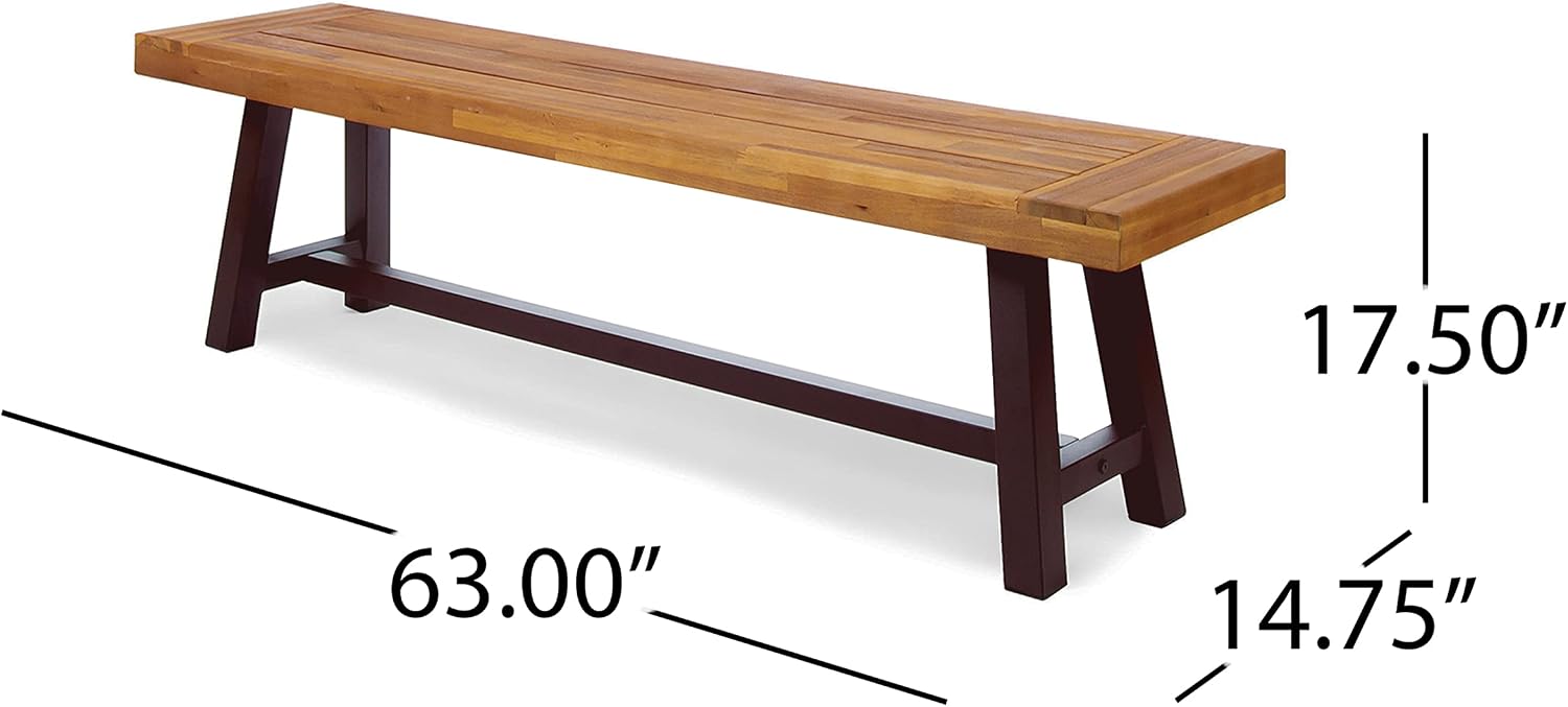 Christopher Knight Home 318117 Carlisle Benches, Sandblasted Brown + Rustic Metal