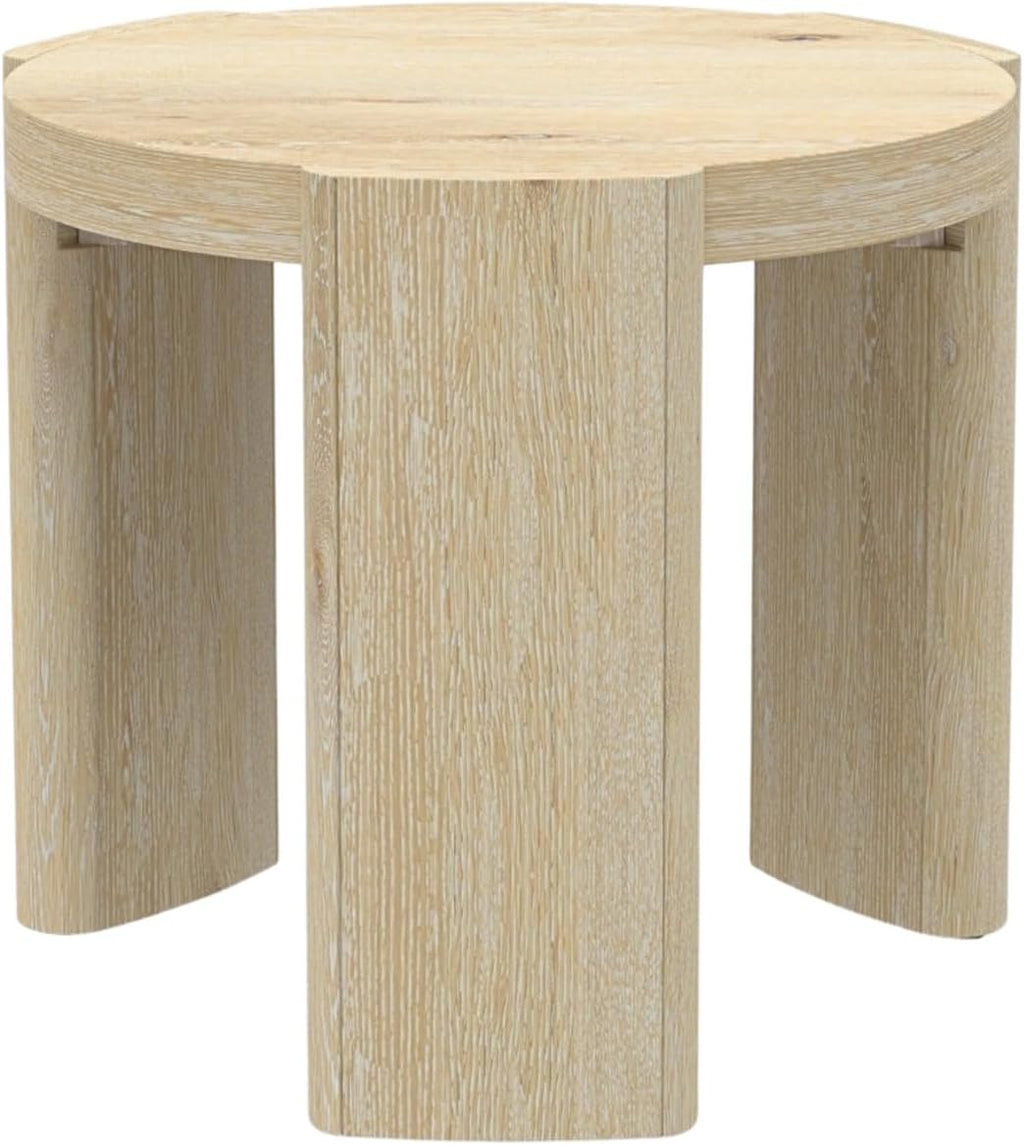 Alpine Furniture Sloane 20 in. W Round Wood End Table in Natural Driftwood