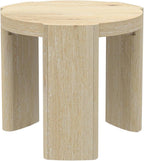 Alpine Furniture Sloane 20 in. W Round Wood End Table in Natural Driftwood