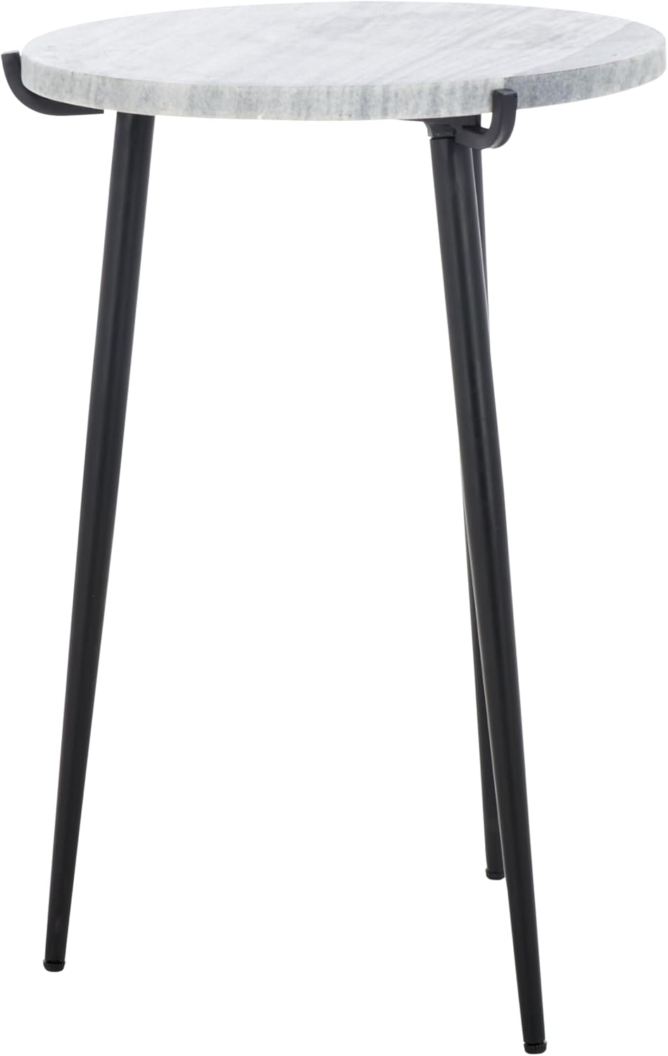 SAFAVIEH Home Collection - Hesse Side Table, Round Grey Marble Top with Black Metal Legs, Fully Assembled (ACC3732A)