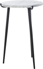 SAFAVIEH Home Collection - Hesse Side Table, Round Grey Marble Top with Black Metal Legs, Fully Assembled (ACC3732A)