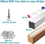Greenhouse Spring Wire & Lock Channel 6.6 ft - PVC Coated Spring Wire & Aluminum U-Channel Bundle, Farmer Greenhouse Poly Film or Shade Cloth Attachment, 200 Mounting Screws Included [40 Pack]