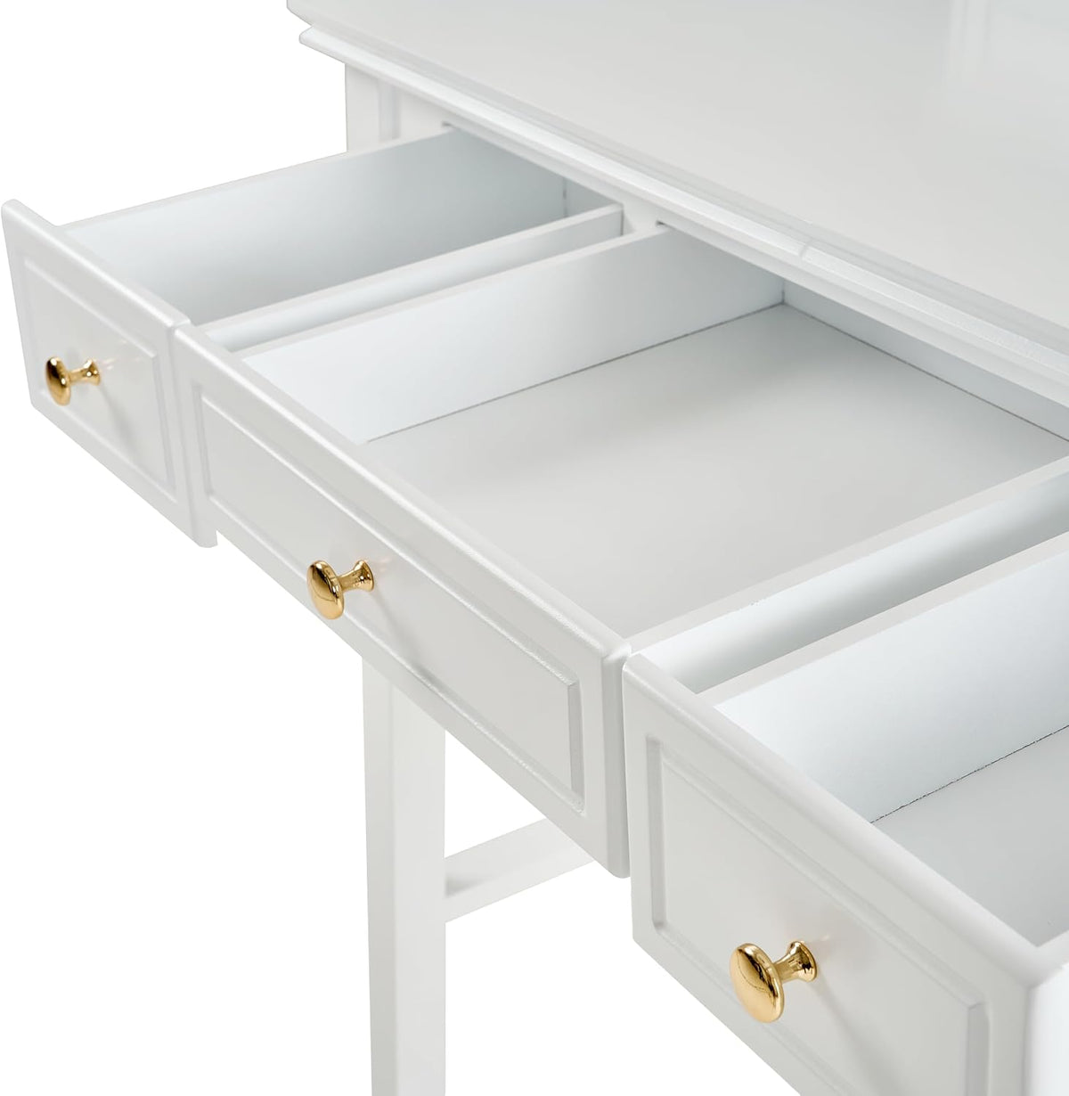 GOWE Vanity Table Set White Modern Contemporary Comfortable Upholstered for Living R...