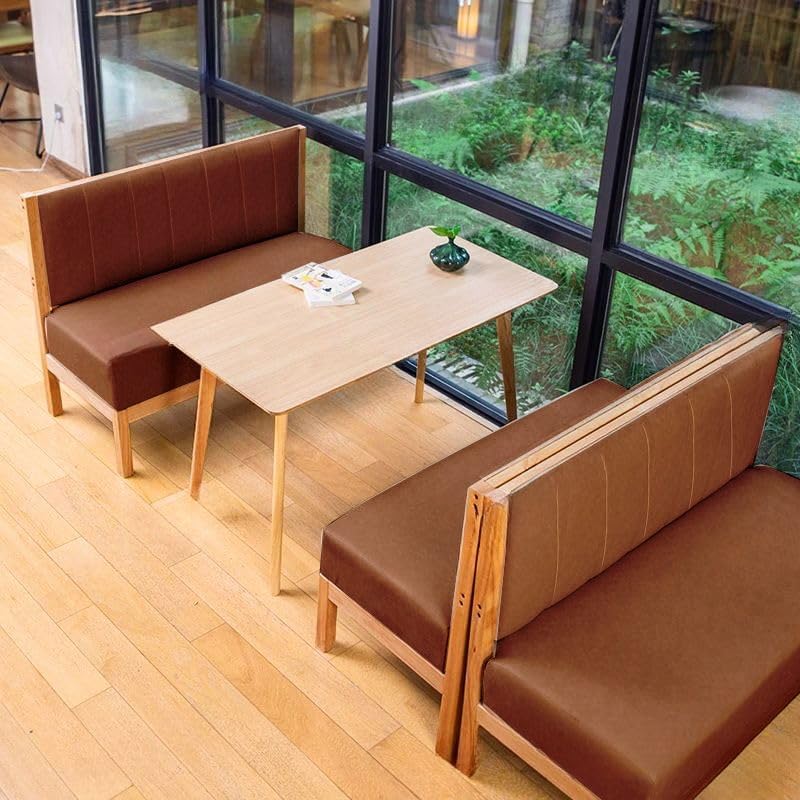 LAKIQ Upholstered Booth Bench - Solid Wood Frame Upholstered Dining Bench Settee Small Size 47 in for Restaurant Coffee Shop Cafe (Blue)