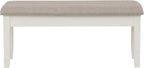 Powell Company Jane Grey Wood Backless Storage Bench with Beige Upholstered Top